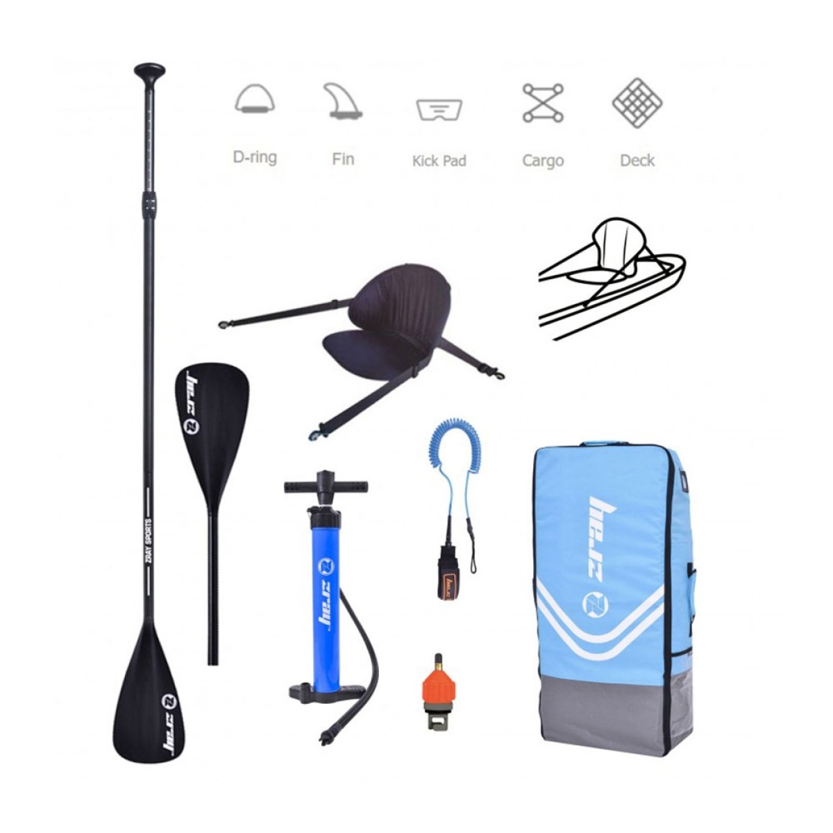 Φουσκωτή σανίδα SUP Zray X-rider 10'2'' Combo με κάθισμα και διπλό κουπί 0102-34085-2