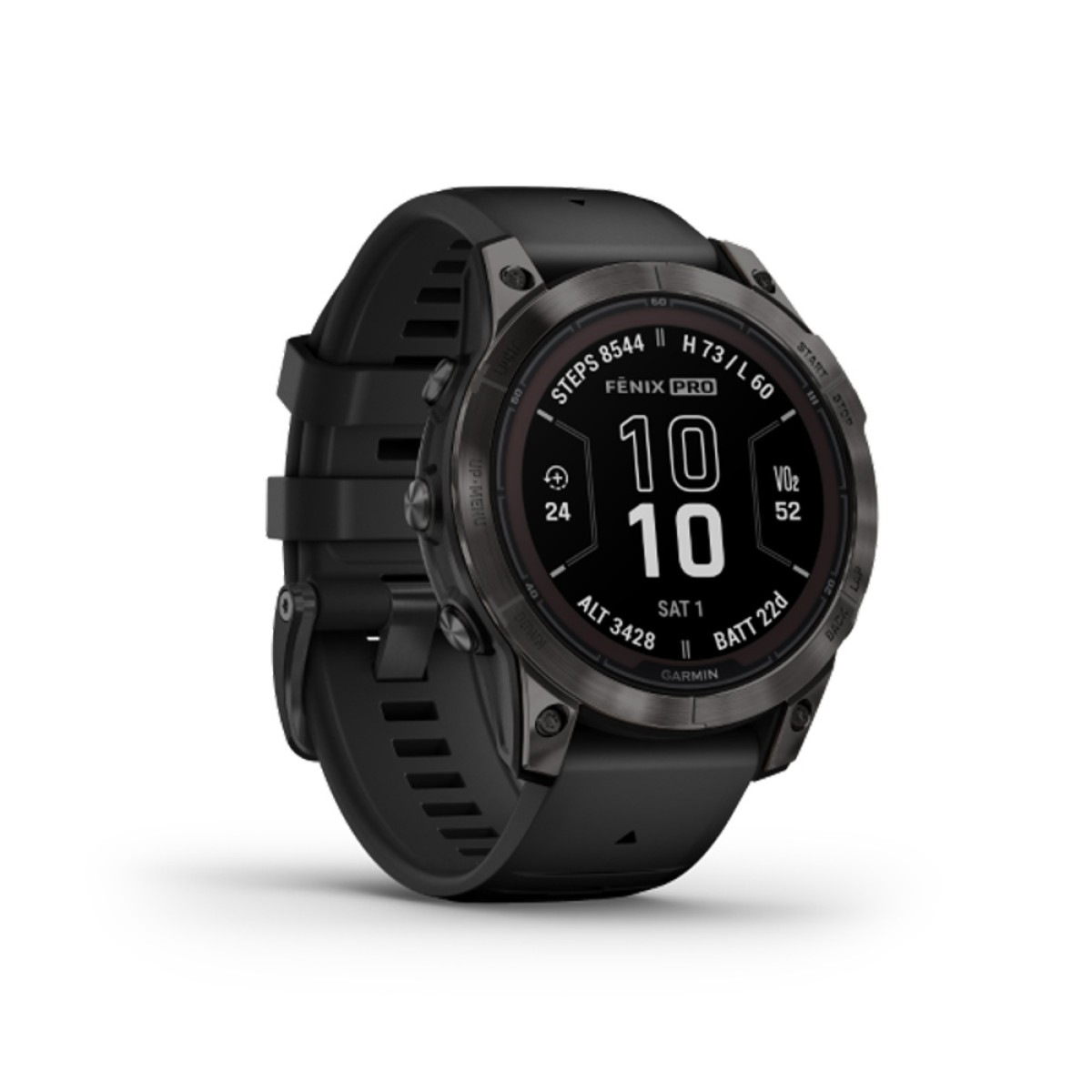 GARMIN Fenix 7 Pro Sapphire Solar Titanium Carbon Gray DLC with Black GA-010-02777-11