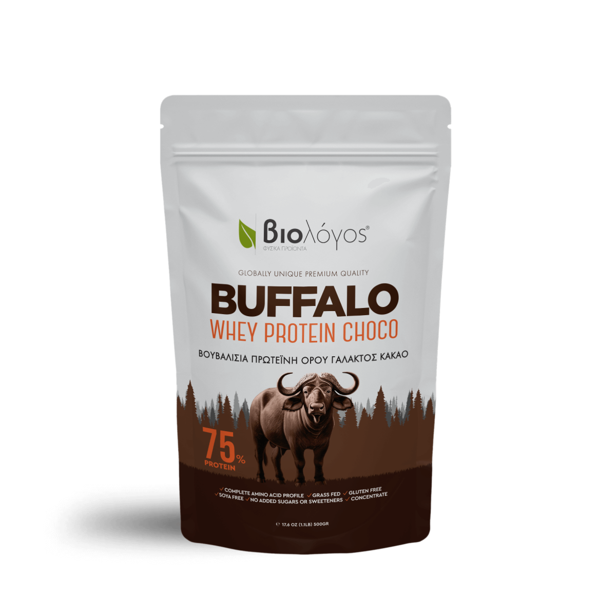 Βιολογική Βουβαλίσια Πρωτεΐνη Buffalo Whey Choco 500g Βιολόγος