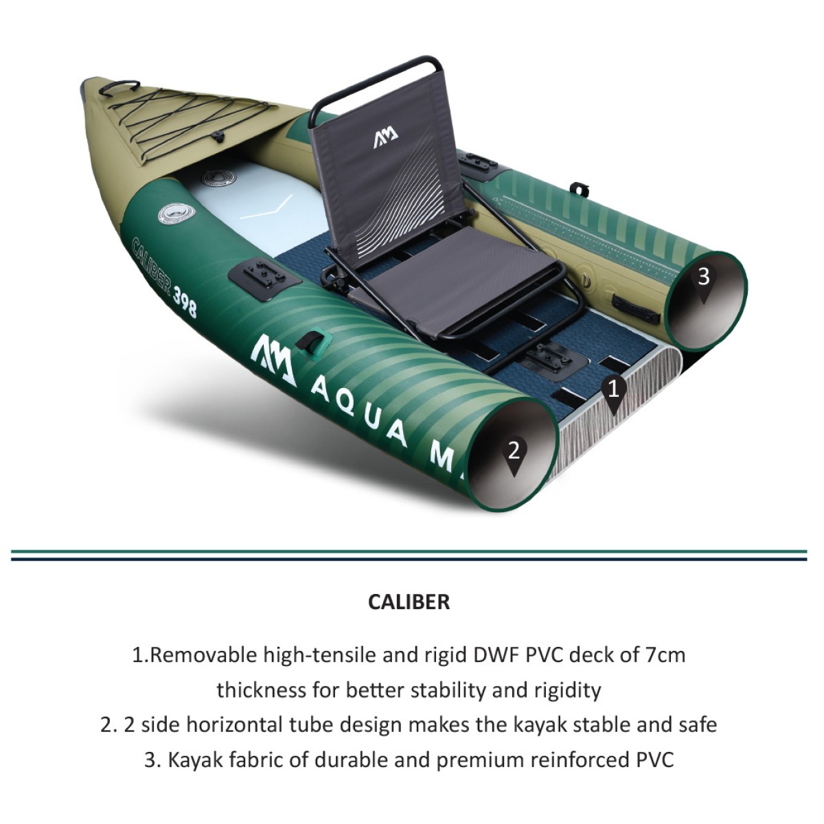 Καγιάκ Φουσκωτό 2 Ατόμων AQUA MARINA Caliber 398cm 28357