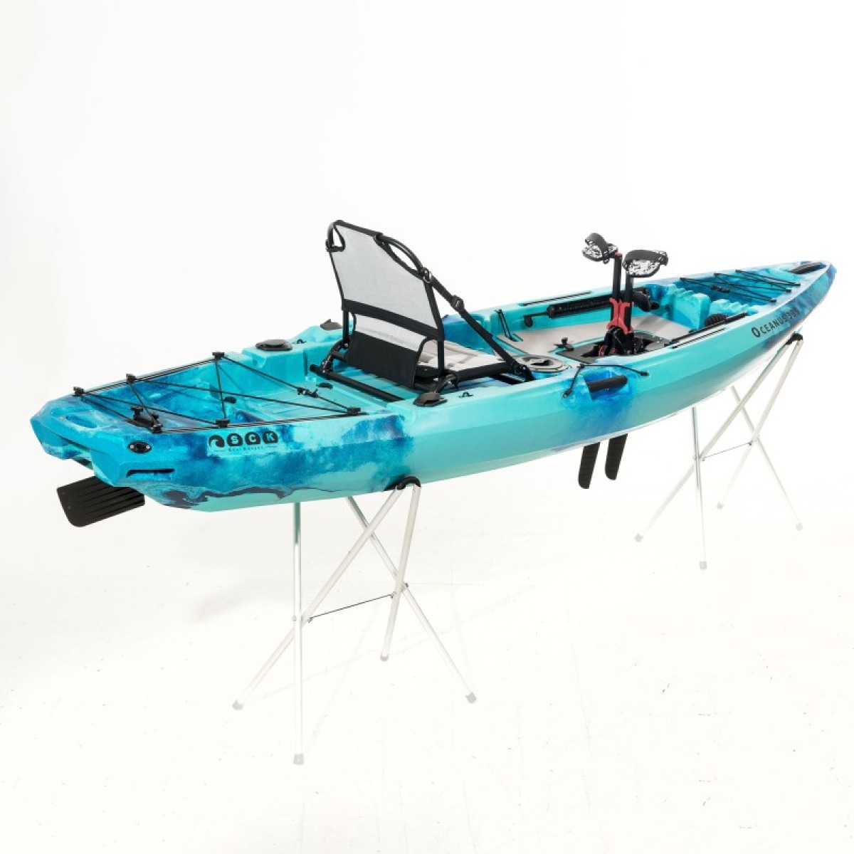 OCEANUS 335 pedal-step μονοθέσιο καγιάκ με κάθισμα αλουμινίου SCK - Μπλε/Τυρκουάζ