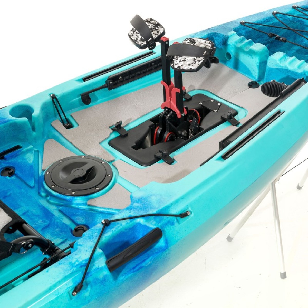 OCEANUS 335 pedal-step μονοθέσιο καγιάκ με κάθισμα αλουμινίου SCK - Μπλε/Τυρκουάζ
