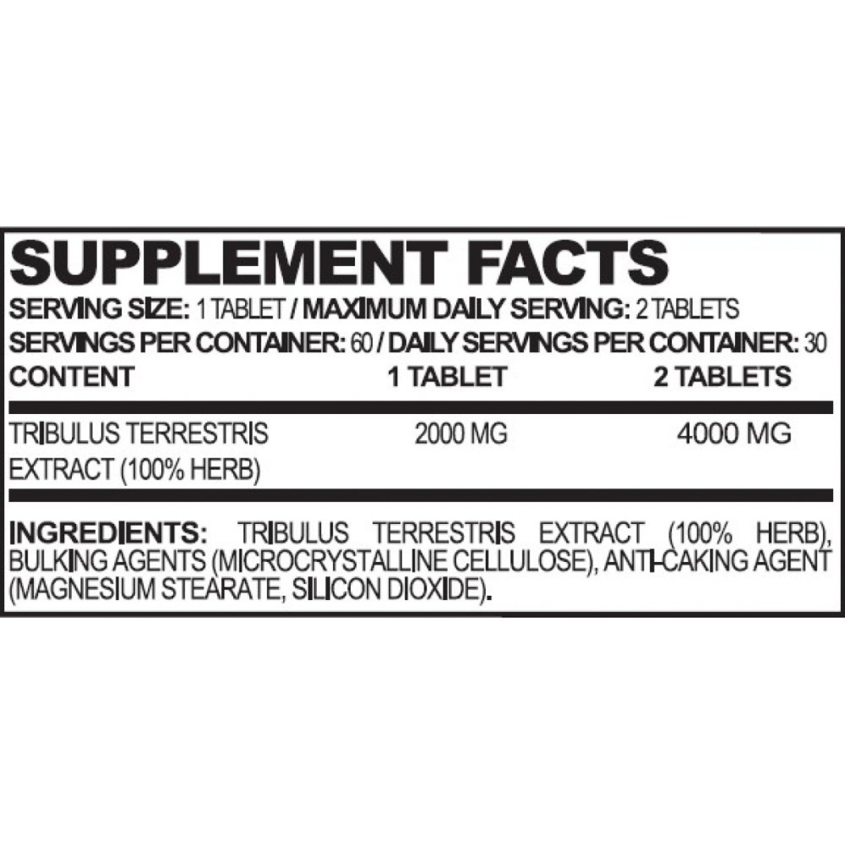 TRIBULUS 2000 60tabs (TRUE Nutrition)