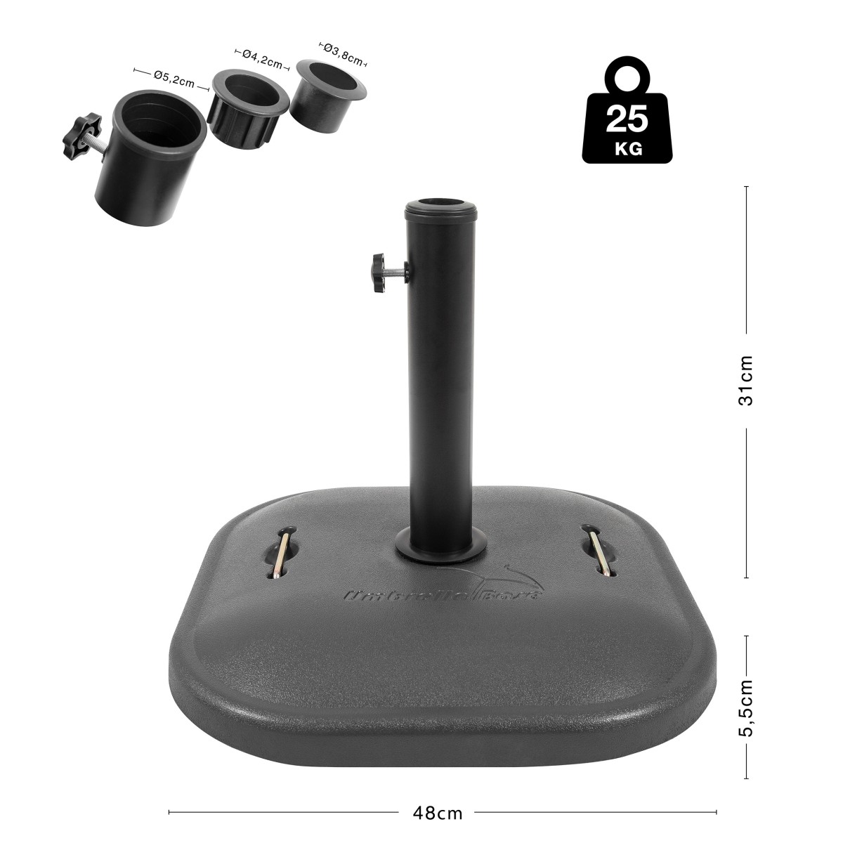 Βάση Ομπρέλας Τετράγωνη Τσιμεντένια 25Kg 12281 Escape