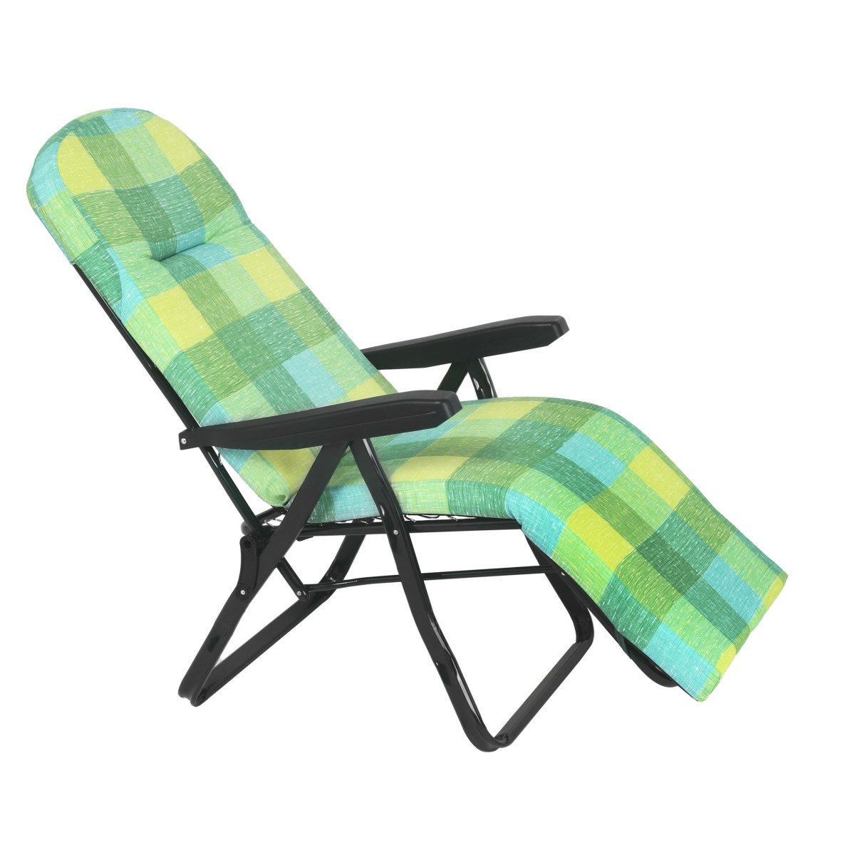 Πολυθρόνα 6 Θέσεων Πράσινου Σκελετού Πράσινο Καρό Μαξιλάρι 15638 Escape