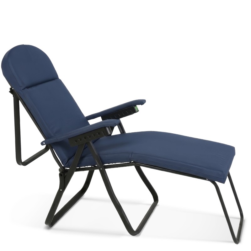 Πολυθρόνα 7 Θέσεων Μαύρου Σκελετού Μπλε Σκούρο Μαξιλάρι 15645 Escape