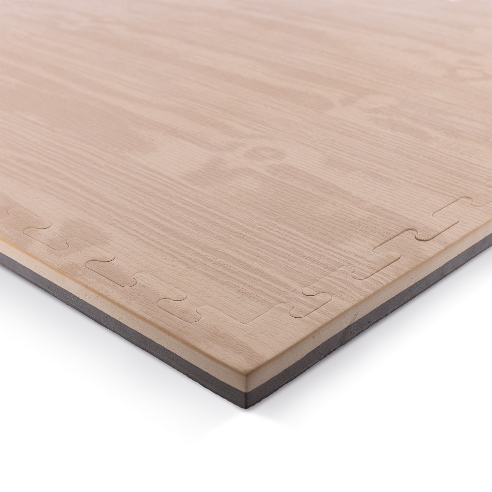 Δάπεδο Προστασίας Puzzle EVA 100x100x2,5 cm – Ξύλο / Μαύρο AMILA 36653