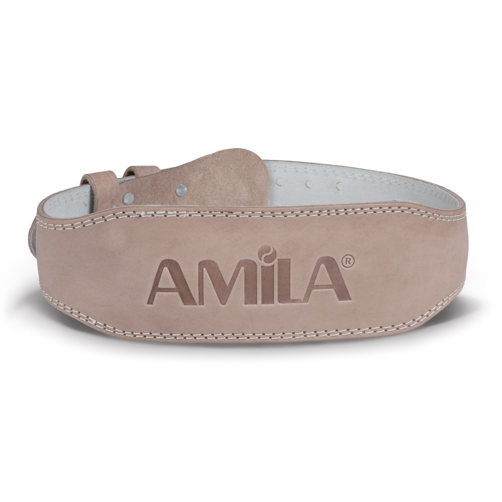 Ζώνη Άρσης Βαρών AMILA Δερμάτινη Μπεζ A Quality