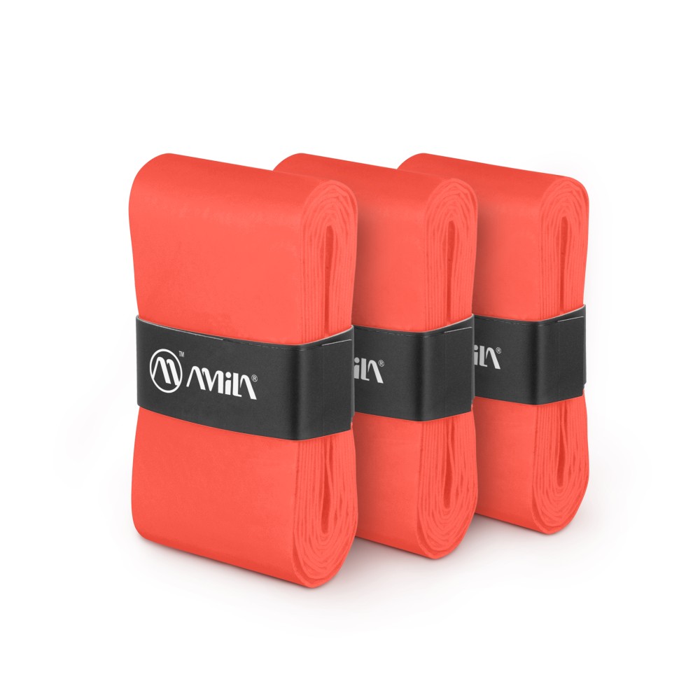 Ταινία Λαβής Ρακετών AMILA Overgrip Coral Red 3 Τεμ