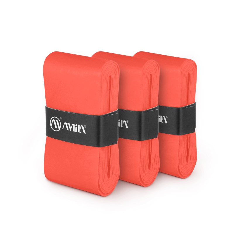 Ταινία Λαβής Ρακετών AMILA Overgrip Coral Red 3 Τεμ