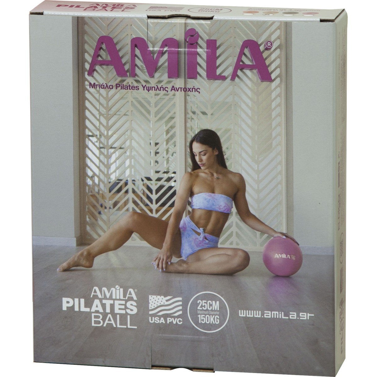Μπάλα Γυμναστικής AMILA Pilates Ball 25cm Κόκκινη 48401