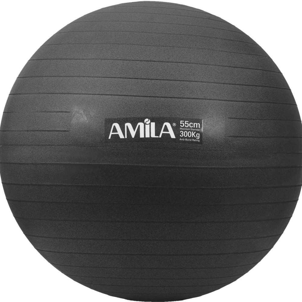 Μπάλα Γυμναστικής AMILA GYMBALL 55cm Μαύρη Bulk 48412