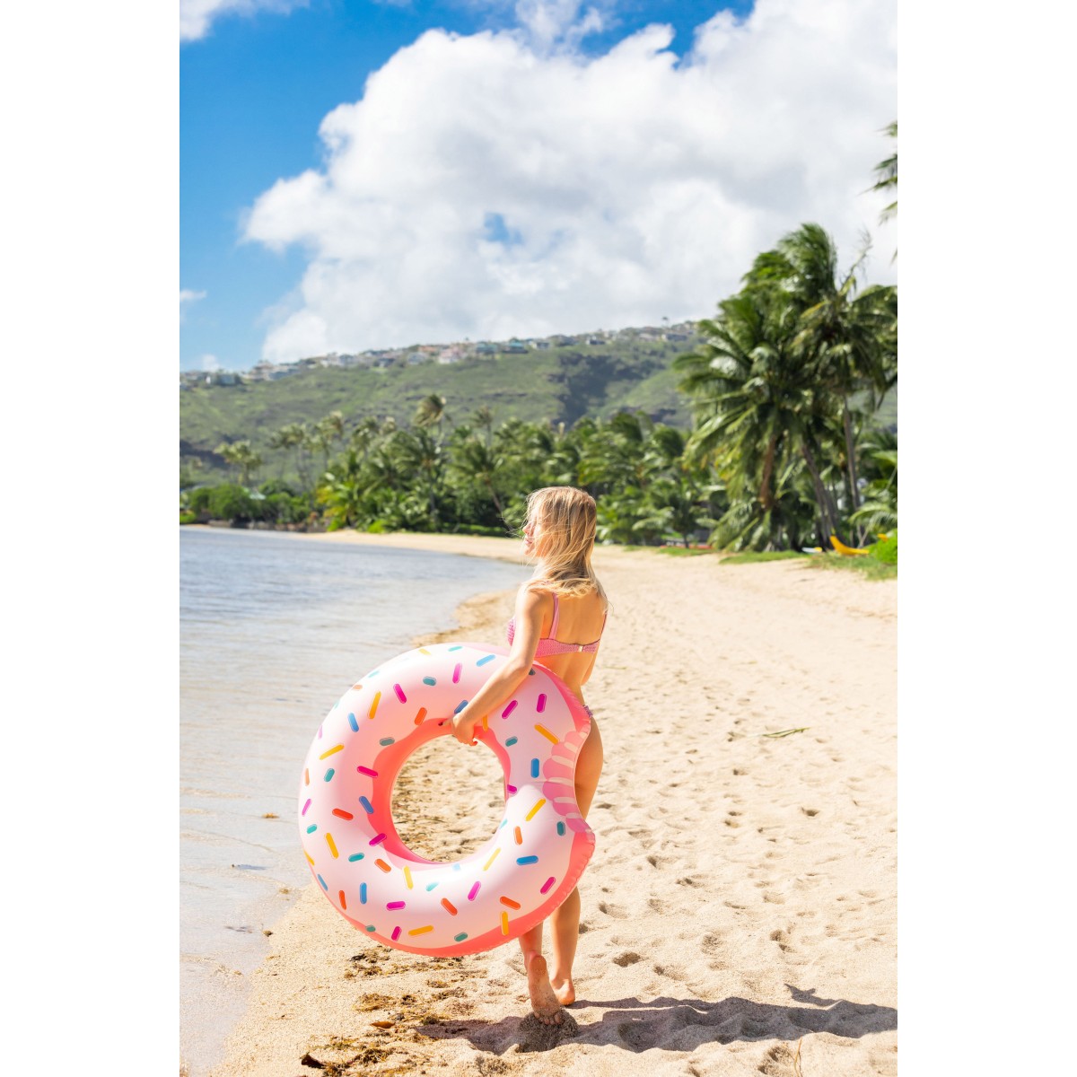 Φουσκωτή παιδική πισίνα Rainbow Donut Tube INTEX 56235