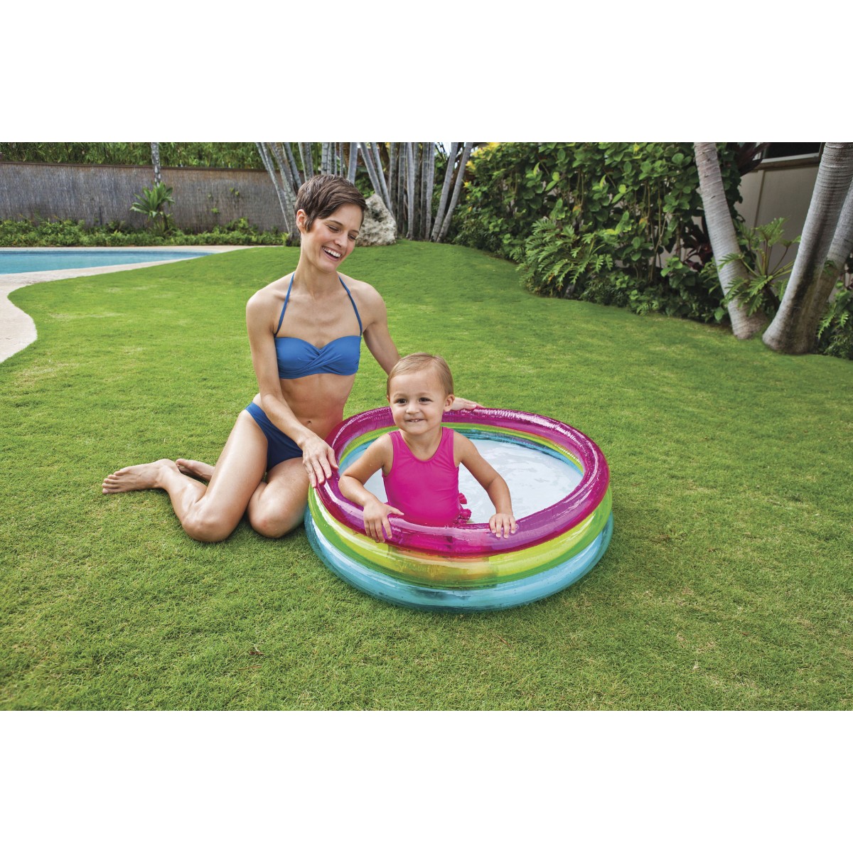 Φουσκωτή παιδική πισίνα Rainbow Baby Pool INTEX 57104