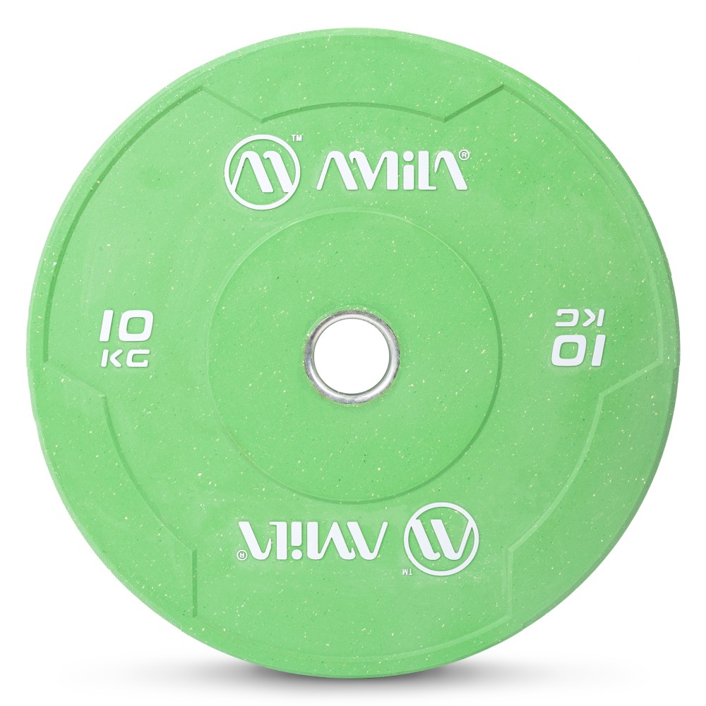 Δίσκος Color Bumper Plate Slim 50 mm 10 kg – Πράσινο AMILA 84847