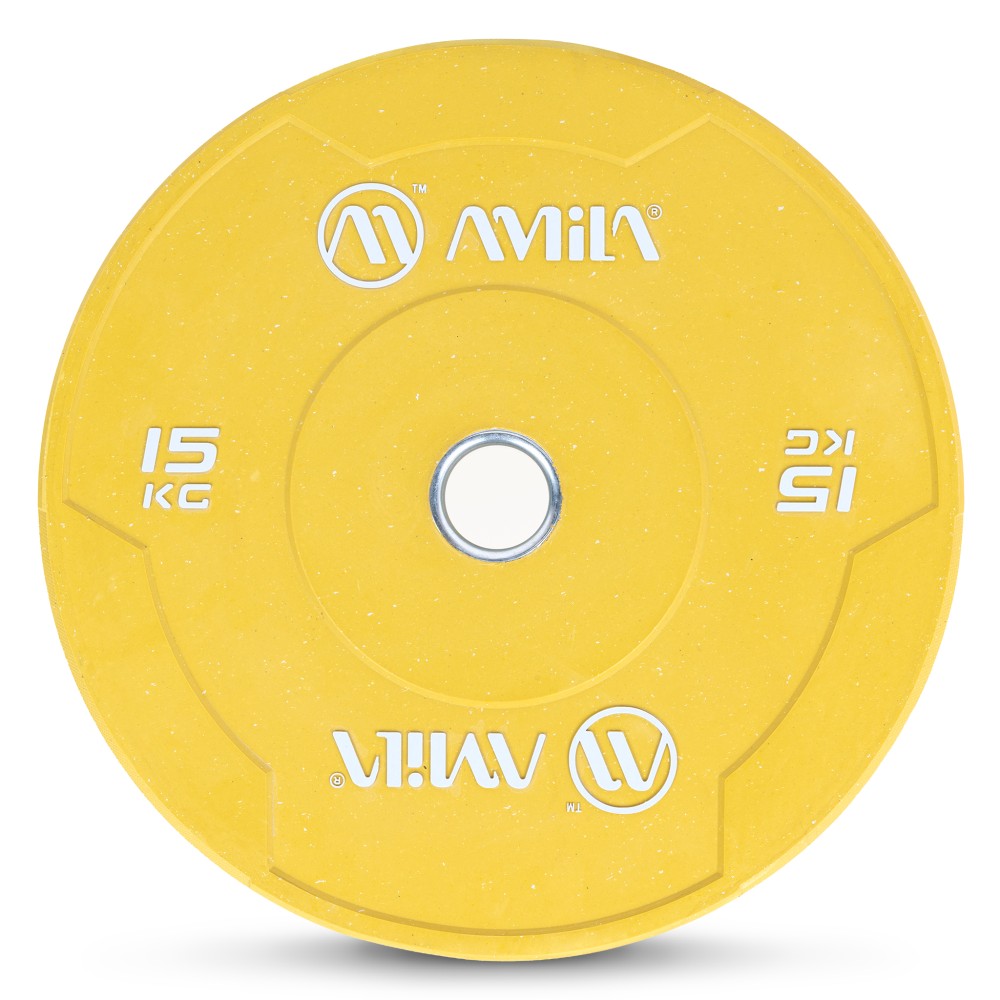 Δίσκος Color Bumper Plate Slim 50 mm 15 kg – Κίτρινο AMILA 84848