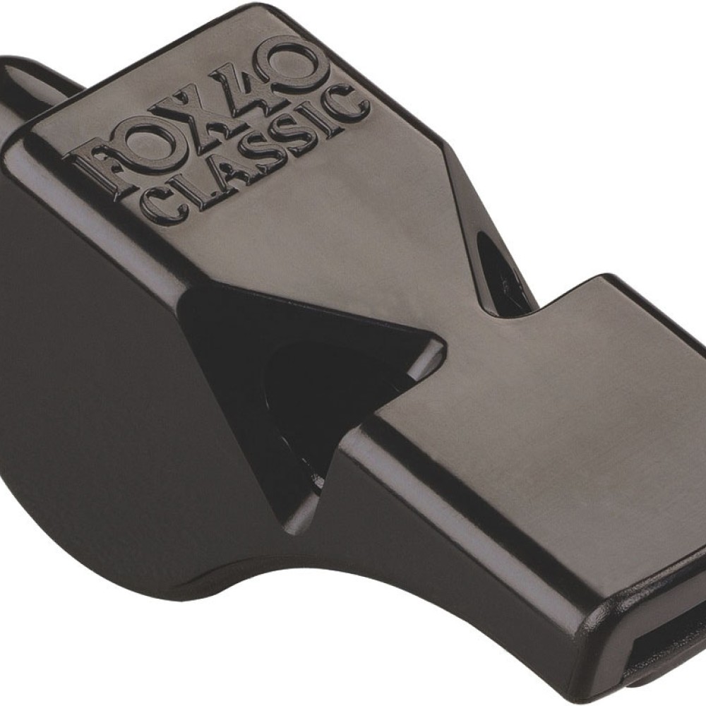 Σφυρίχτρα FOX40 Classic Safety Μαύρη με Κορδόνι 99030008