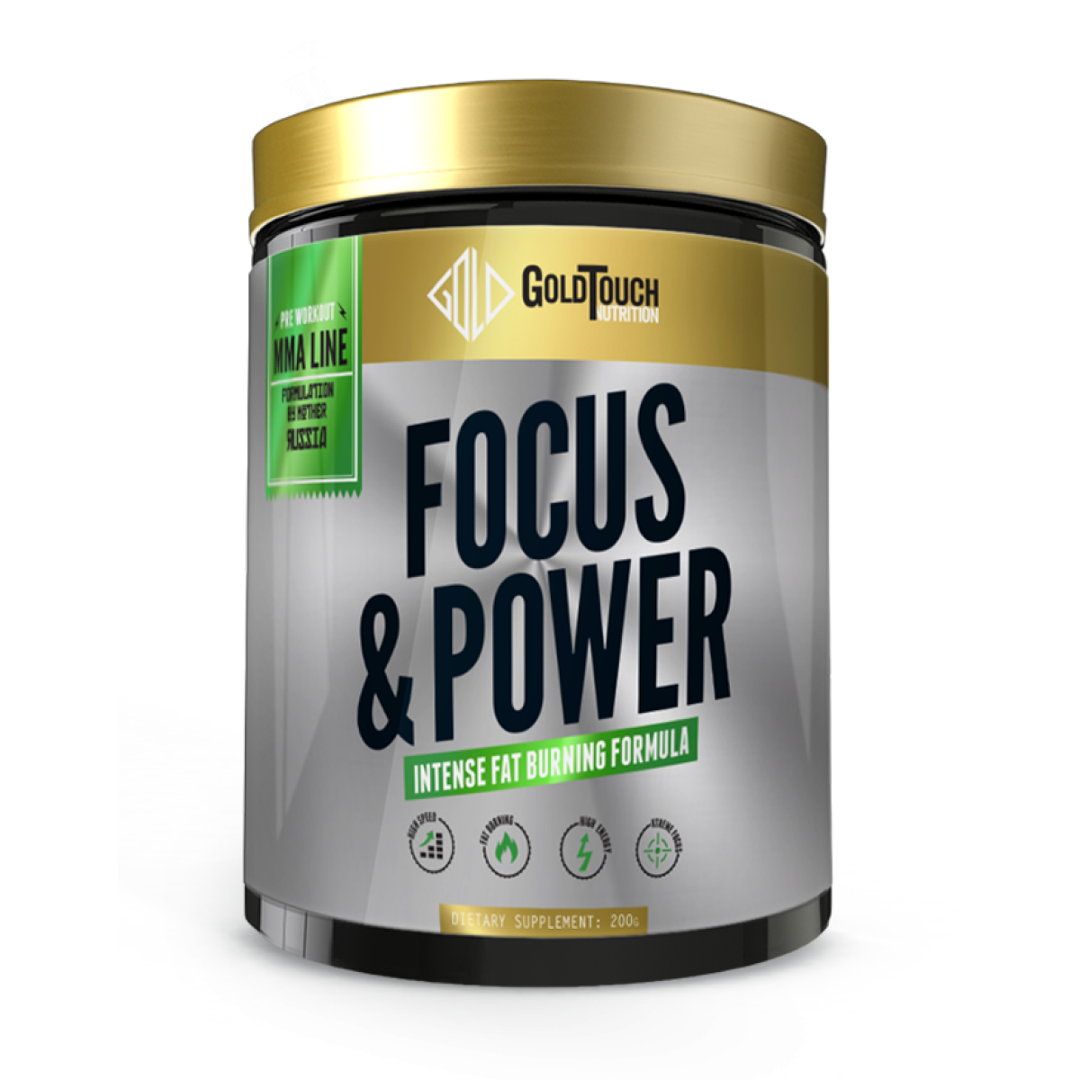 Focus & Power Pre Workout (200g) - GoldTouch Nutrition (Lemon)