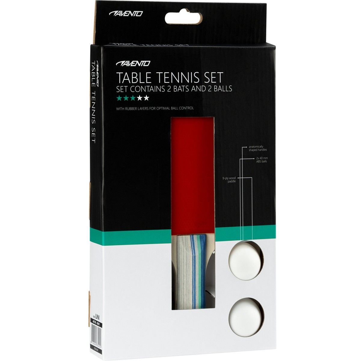 Σετ 2 Ρακέτες Ping Pong & 2 Μπαλάκια "Matchtime" Avento