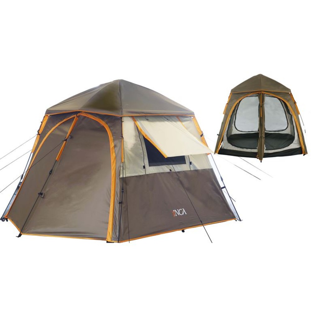Σκηνή Camping 4 Ατόμων INCA Cabana Καφέ 0600-004-7