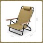 Πτυσσόμενη Καρέκλα Παραλίας Αλουμινίου Highspeed Λαδί με Ανάκλιση 5 θέσεων