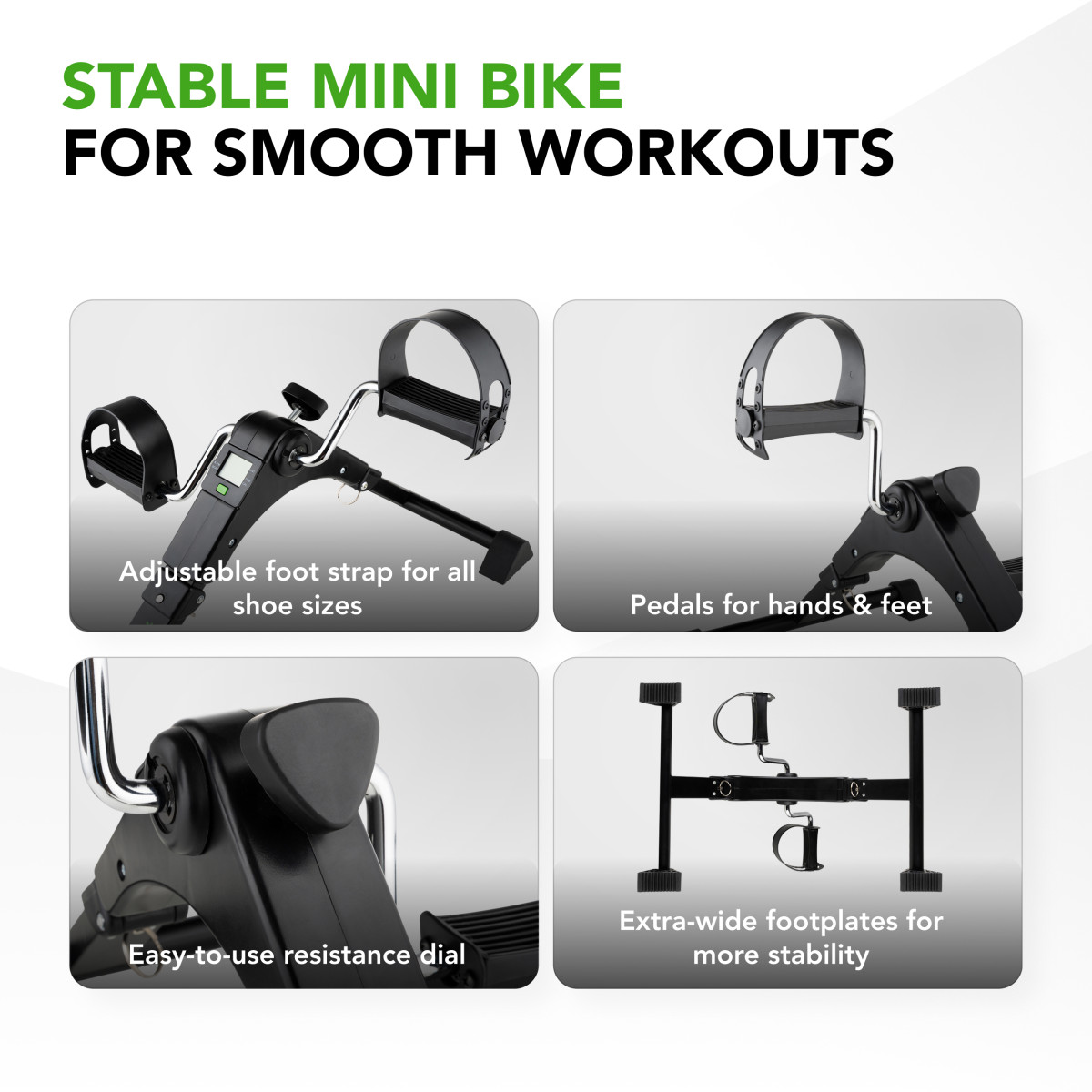 Πτυσσόμενο Mini Bike – Πεταλιέρα Άσκησης Χεριών & Ποδιών με Οθόνη Tunturi