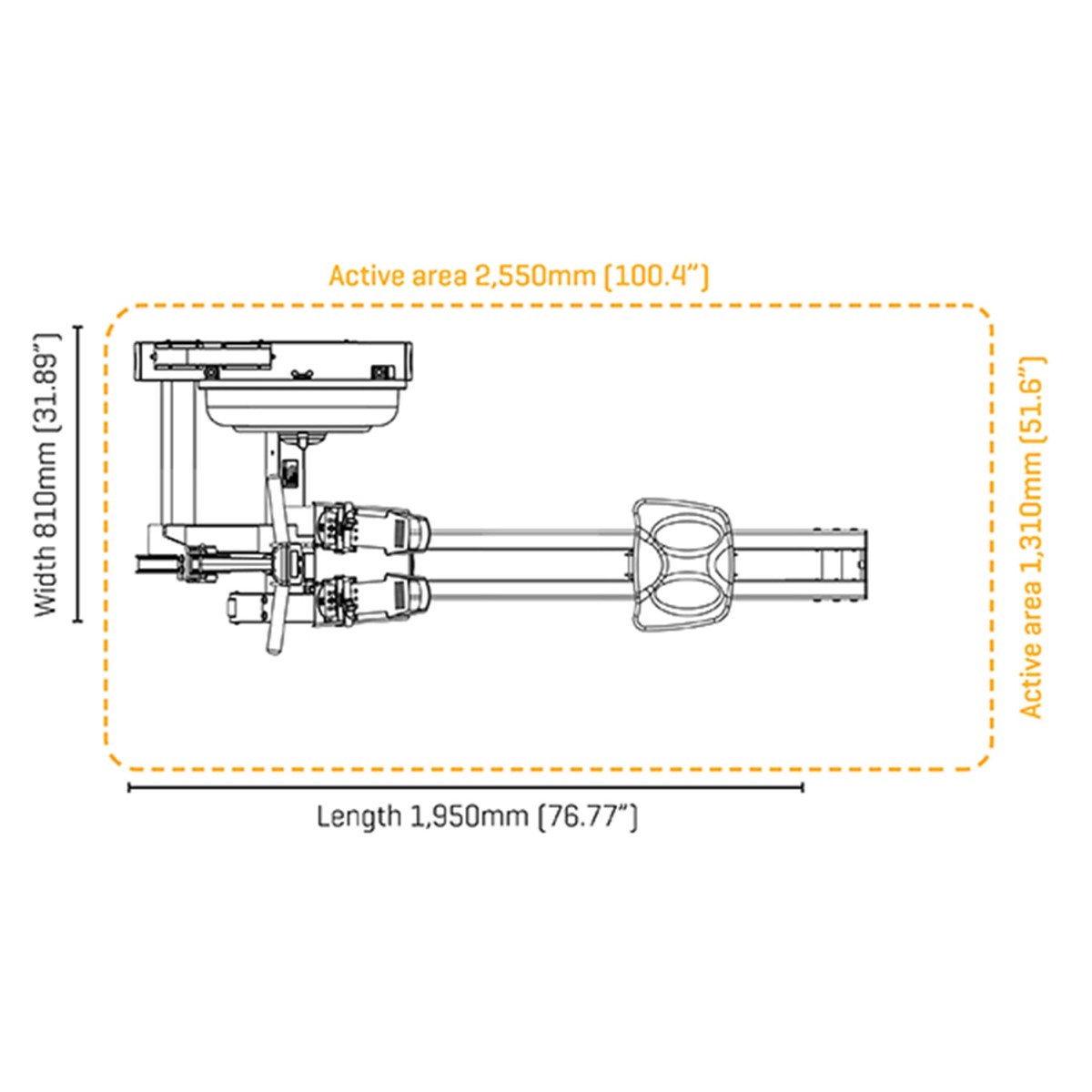 Κωπηλατική Νερού Fluid Evo E550 Side Tank Silver Bronze