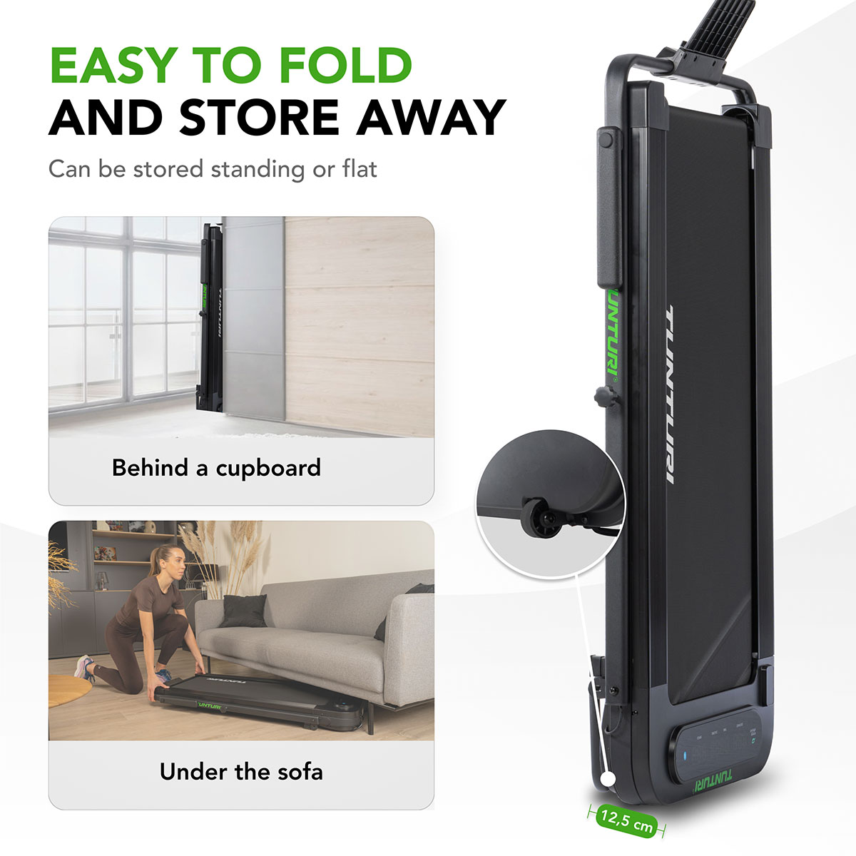 Ηλεκτρικός Αναδιπλούμενος Διάδρομος Γυμναστικής Walking Pad 1.5hp Tunturi Cardio Fit T5