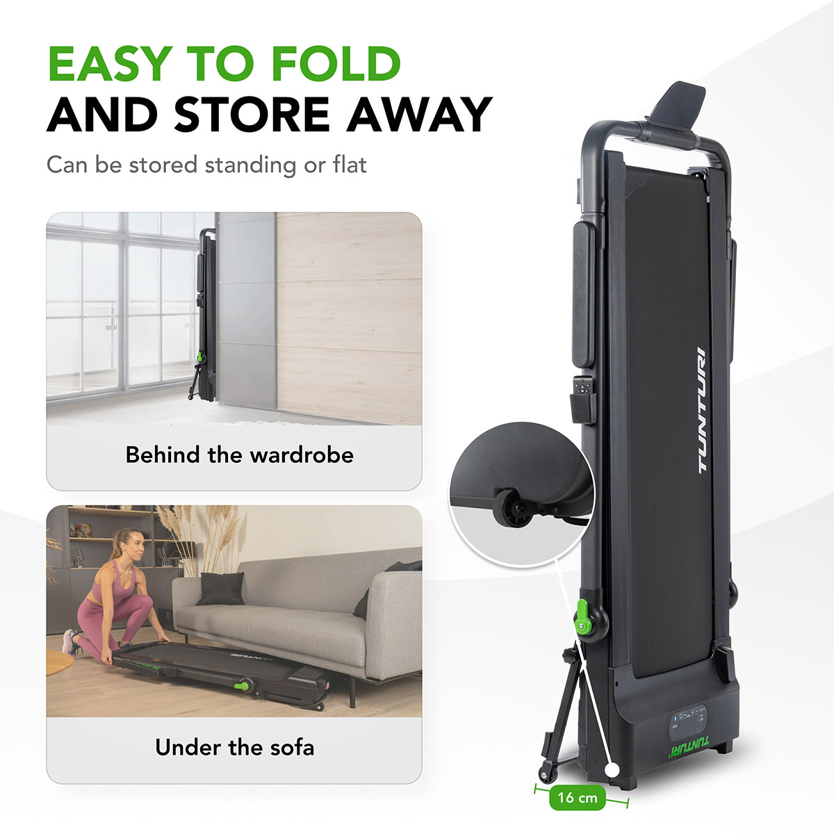 Ηλεκτρικός Διάδρομος Γυμναστικής 2.25hp Walking Pad Tunturi Cardio Fit T10