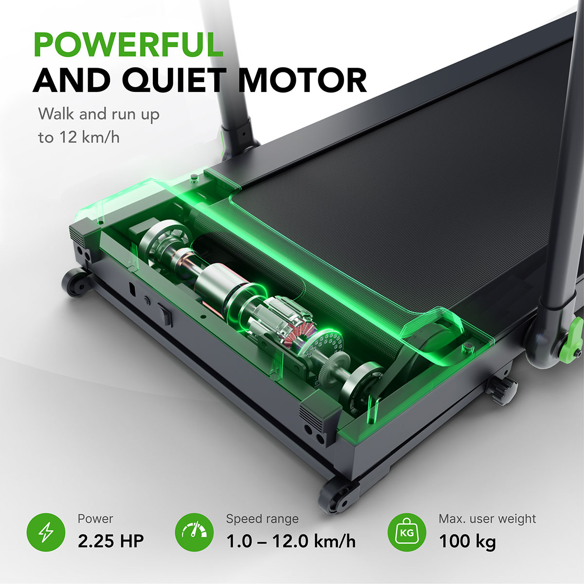 Ηλεκτρικός Διάδρομος Γυμναστικής 2.25hp Walking Pad Tunturi Cardio Fit T10