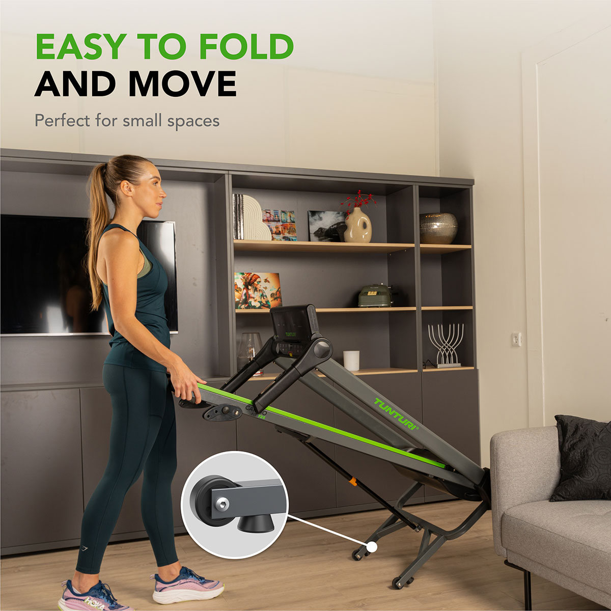 Ηλεκτρικός Αναδιπλούμενος Διάδρομος Γυμναστικής 2hp Tunturi Cardio Fit T25