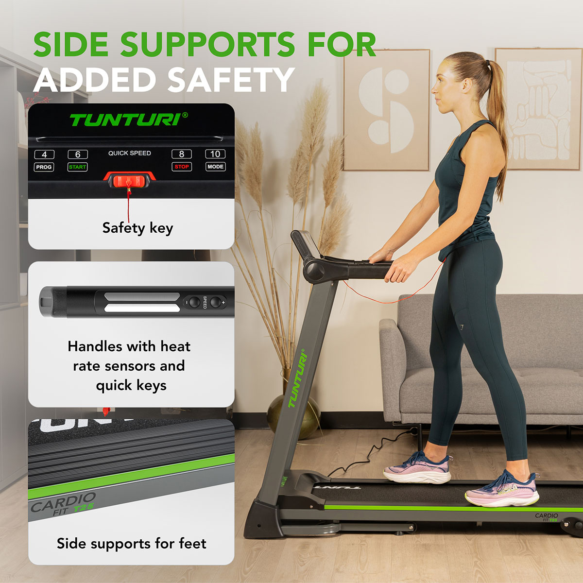 Ηλεκτρικός Αναδιπλούμενος Διάδρομος Γυμναστικής 2hp Tunturi Cardio Fit T25