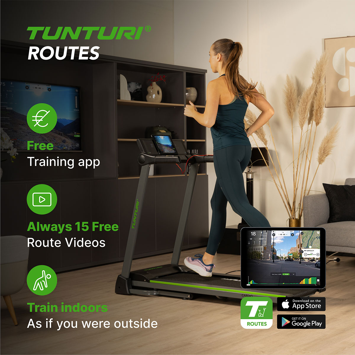 Ηλεκτρικός Αναδιπλούμενος Διάδρομος Γυμναστικής 2hp Tunturi Cardio Fit T25