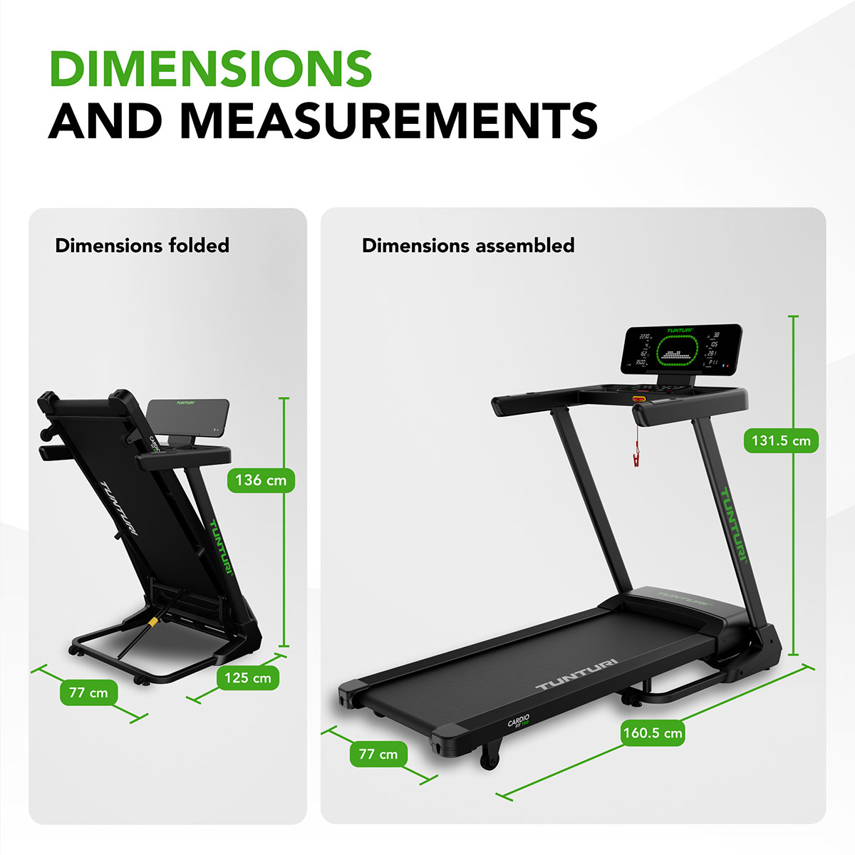Διάδρομος γυμναστικής 3hp Fit T50 Tunturi Cardio
