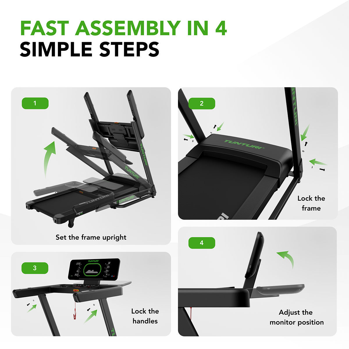 Διάδρομος γυμναστικής 3hp Fit T50 Tunturi Cardio