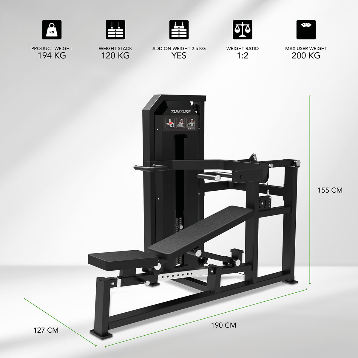 Πρέσα Στήθους και Ώμων Σειρά V Multi Press Strength Station Tunturi Platinum