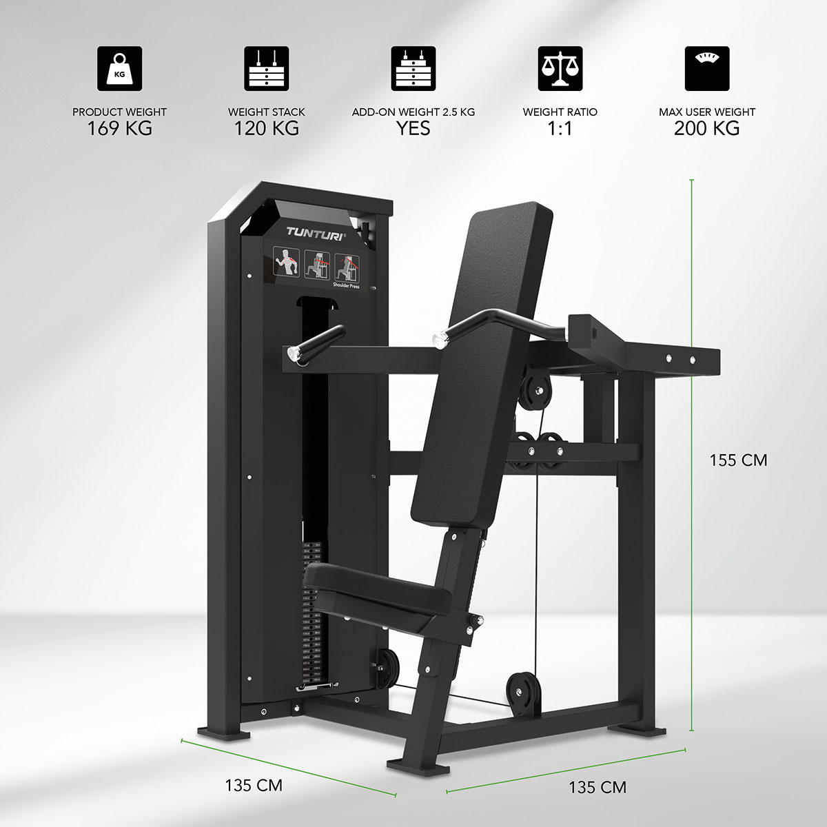 Πρέσα Πίεσης Ώμων Σειρά V Shoulder Press Tunturi Platinum