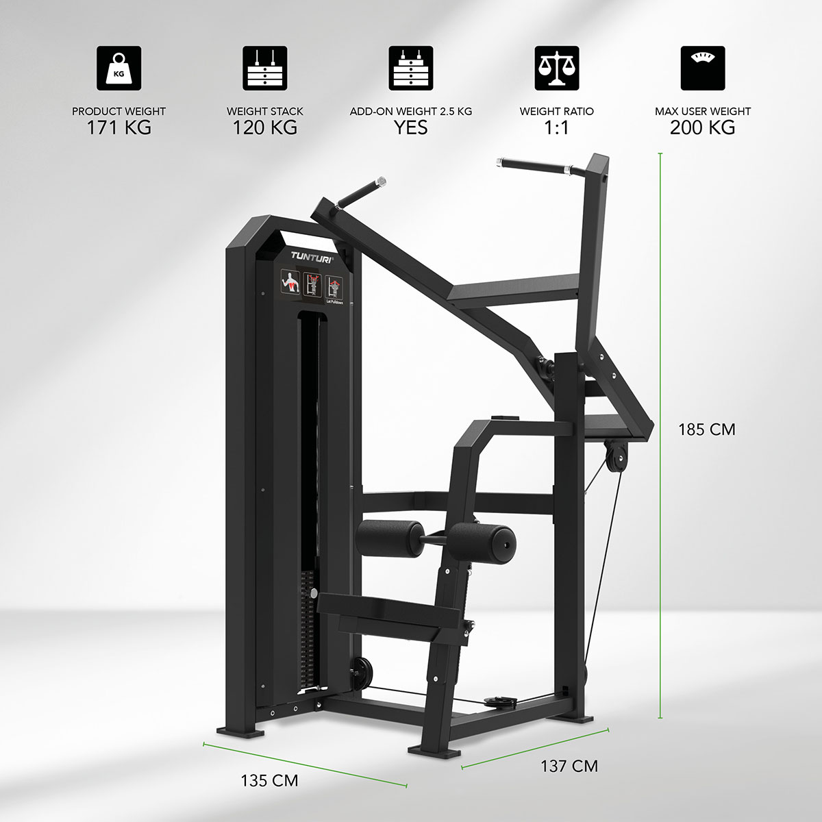 Lat Pull Down Τροχαλίας Πλάτης  Σειρά V Tunturi Platinum