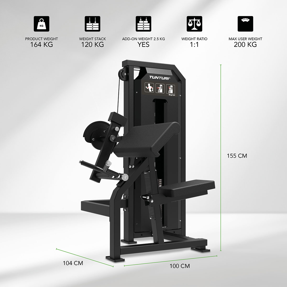 Μηχάνημα Κάμψεων Δικεφάλων Σειρά V Bicep Curl Tunturi Platinum