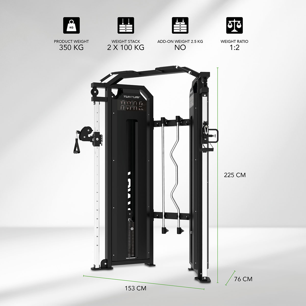 Μηχάνημα Διπλής Τροχαλίας Σειρά V Tunturi Platinum Functional Trainer