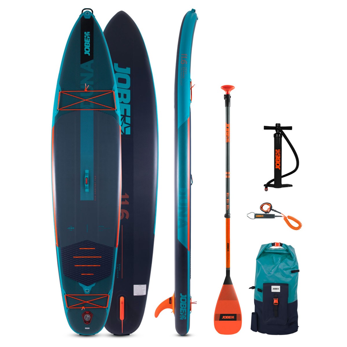 Φουσκωτή σανίδα SUP 11'6'' Jobe Duna Πακέτο - Midnight Blue
