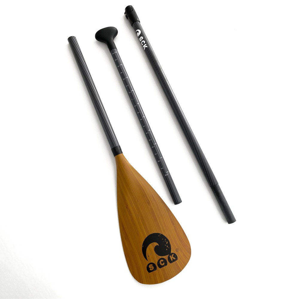 Κουπί SUP ρυθμιζόμενο 165-210cm με άξονα από υαλοΰφασμα και λεπίδα όψης bamboo