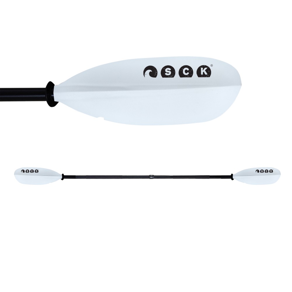 Κουπί καγιάκ Deluxe ρυθμιζόμενο 222-232cm Αλουμινίου διαιρούμενο - Άσπρο SCK