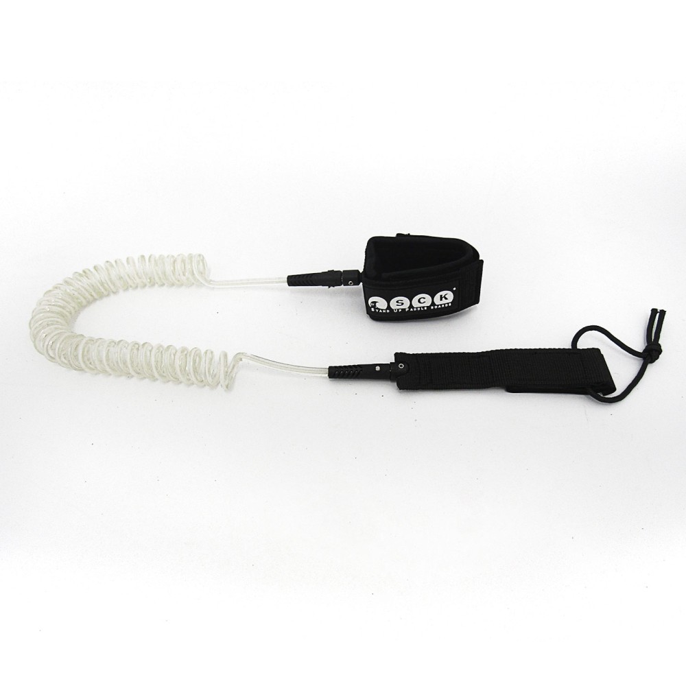 Leash σπιράλ 10ft - Διάφανο SUP SCK