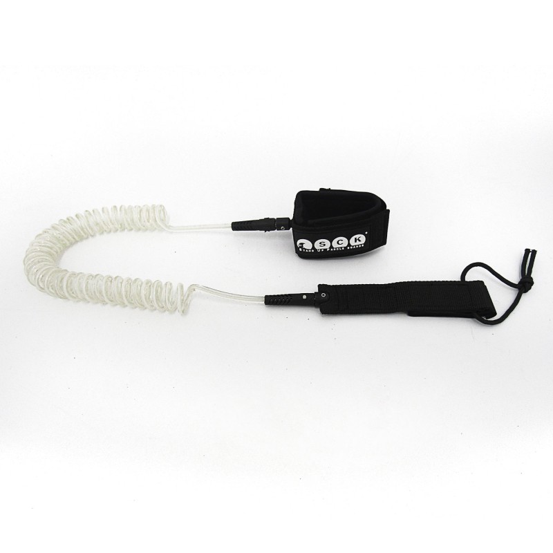 Leash σπιράλ 10ft - Διάφανο SUP SCK