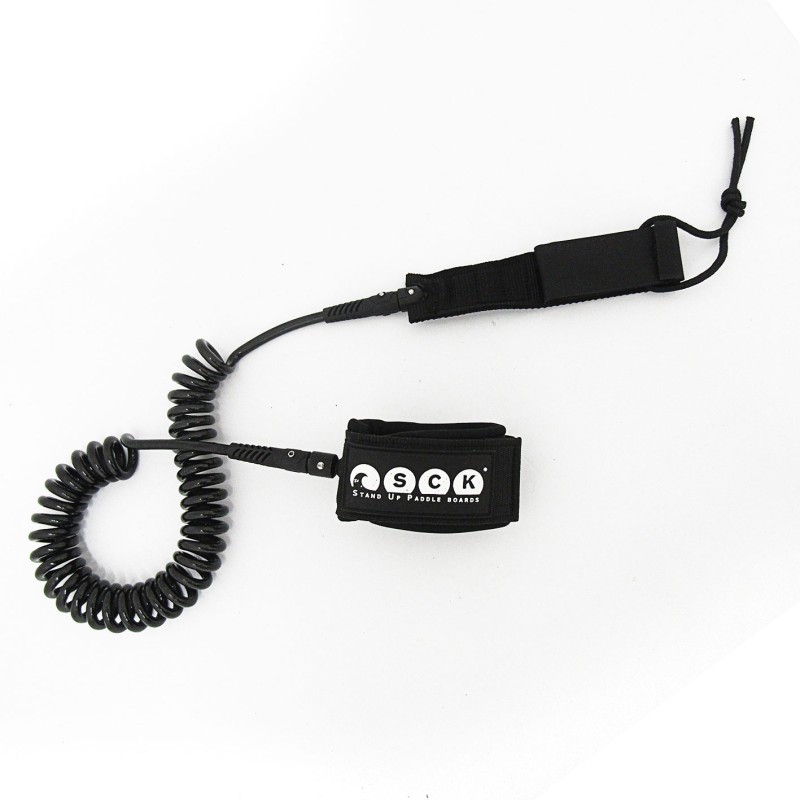 SUP leash σπιράλ 10ft SCK - Μαύρο