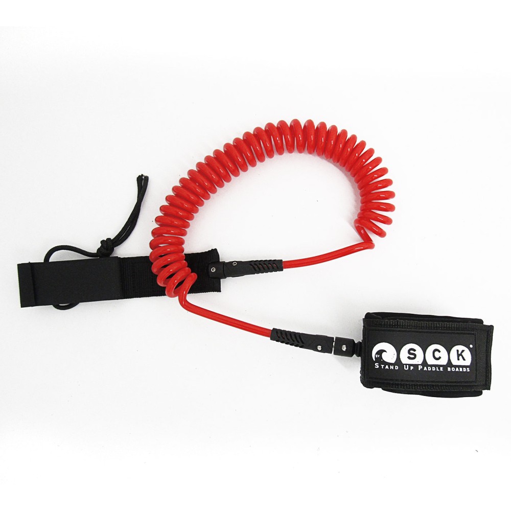 SUP leash σπιράλ 10ft SCK - Κόκκινο