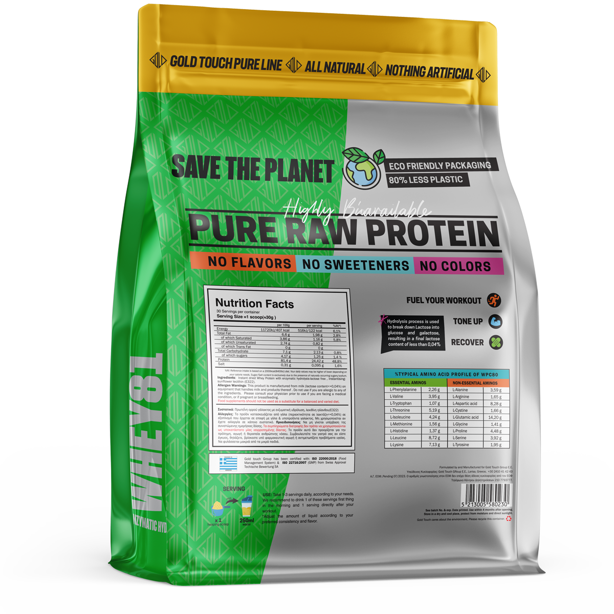 Whey Better HydroProtein 80%- Lactose Free(908g) - Καθαρή Πρωτεΐνη Γράμμωσης - GoldTouch Nutrition Pure Line